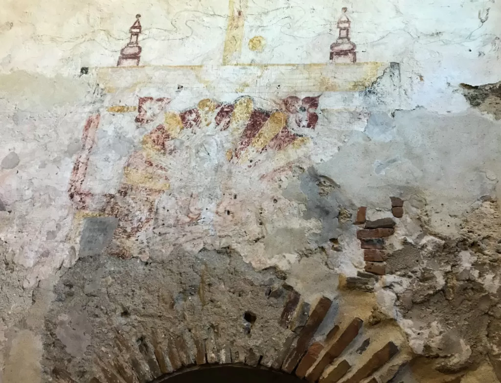 Remains of frescoes in Mission Concepcion